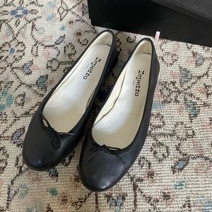 Repetto black leather Cendrillon ballerina ballet flats 39.5